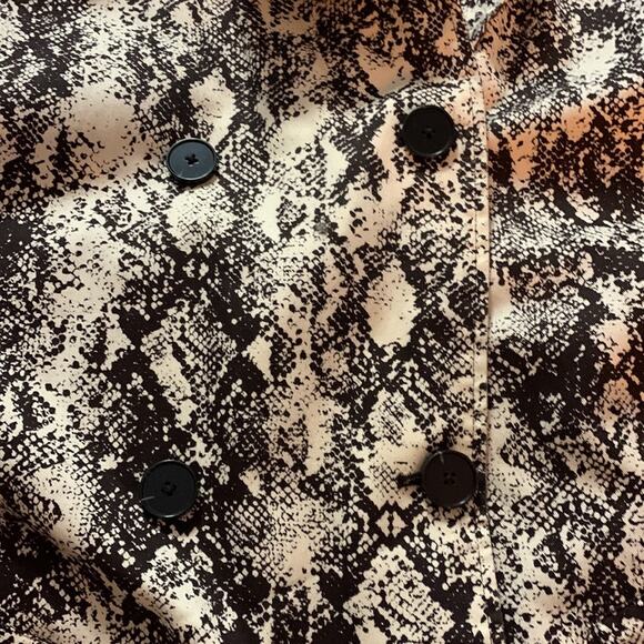 Something Navy womens medium snake skin trench coat jacket business black cream - Picture 5 of 10